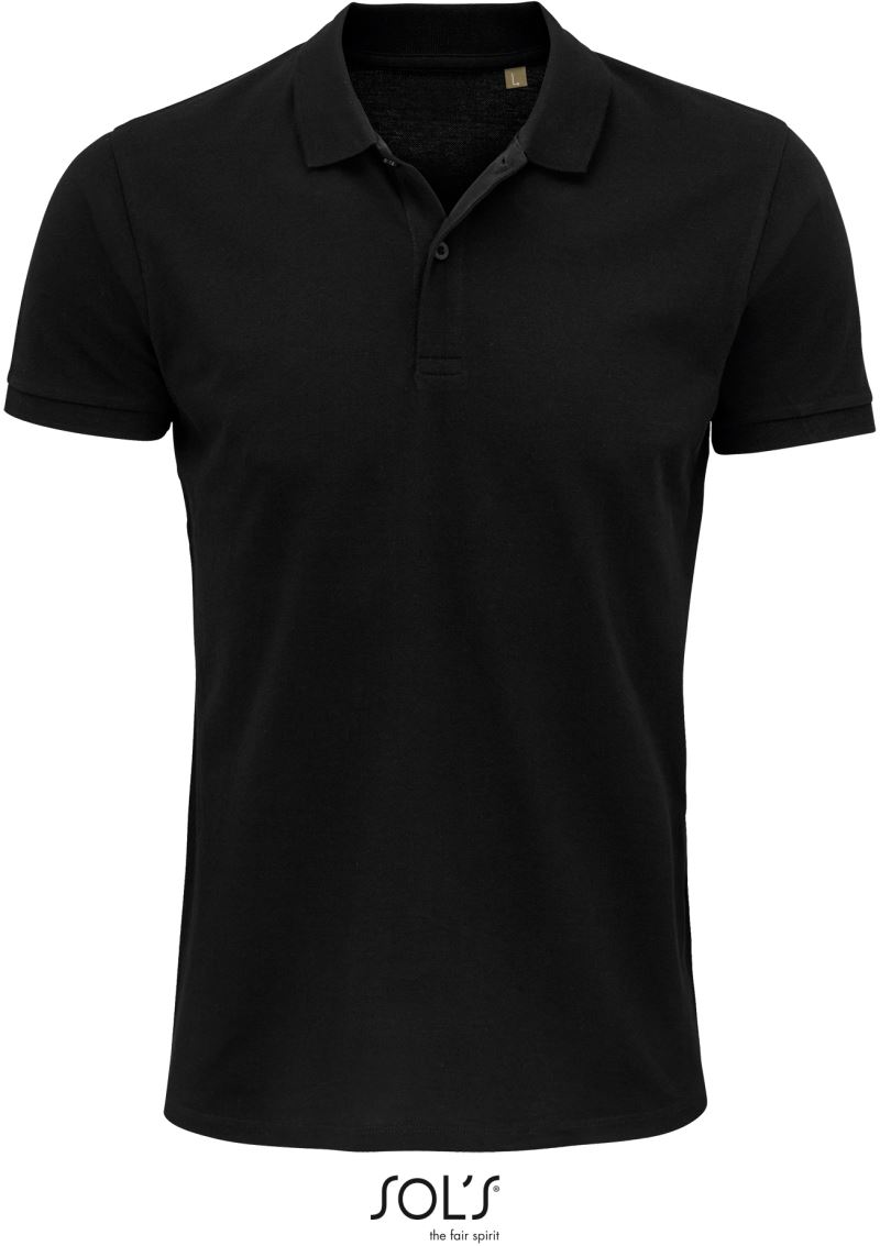 Levně Pánské piqué polo z bio bavlny - black
