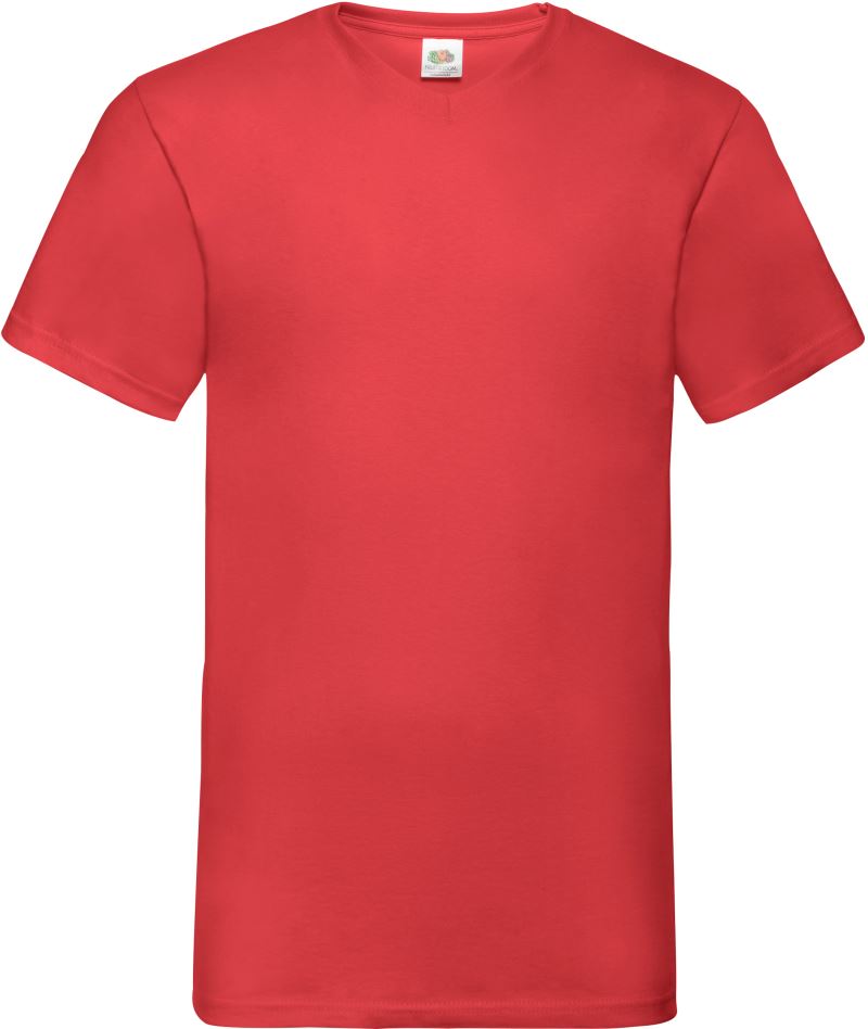 Tričko s výstřihem do V - red