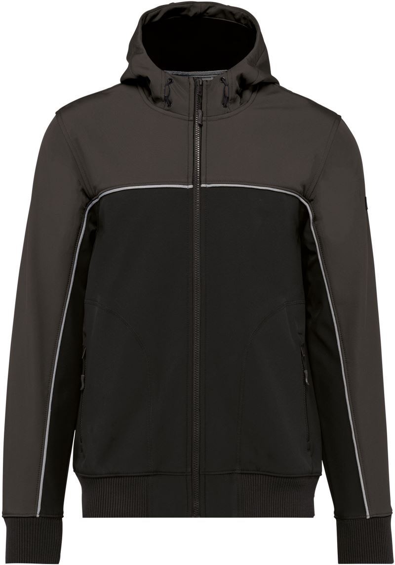 Levně Pracovní 3-vrstvá softshellová bunda - black/dark grey