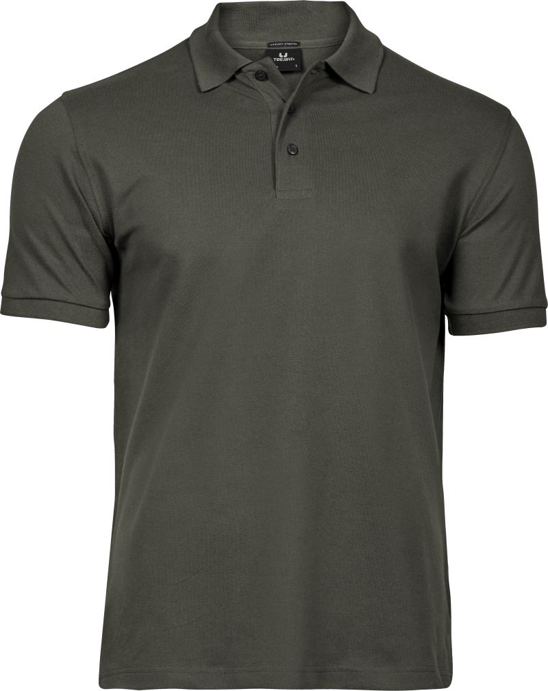 Levně Pánské luxusní strečové piqué polo z těžké bavlny - deep green