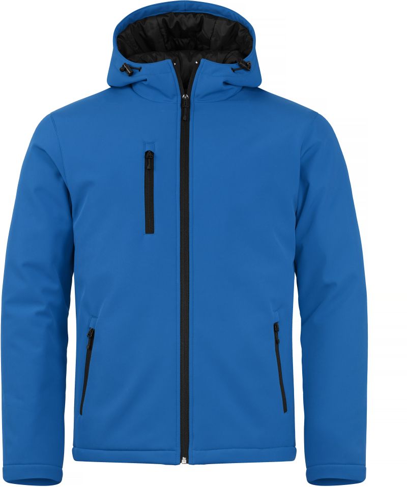Levně Pánská zateplená softshellová bunda s kapucí - royal blue