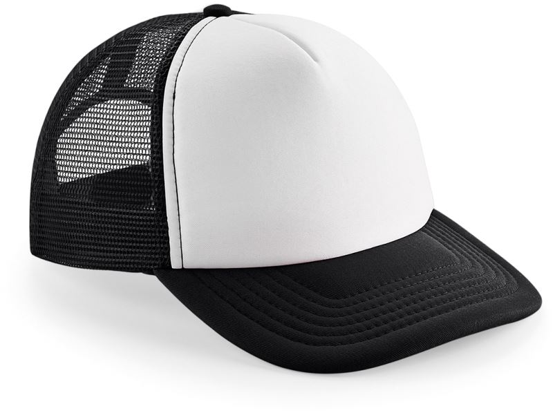 Levně Dětská 5 panelová polyester. síťovaná kšiltovka - black/white