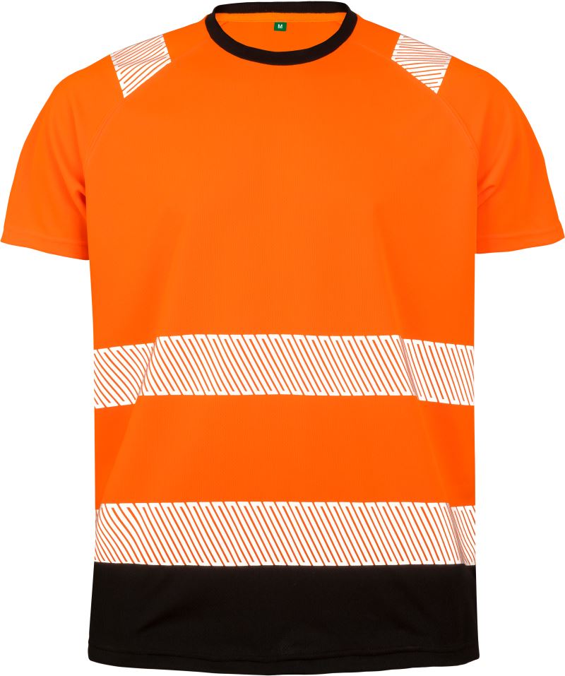Levně Bezpečnostní tričko - fluorescent orange/black
