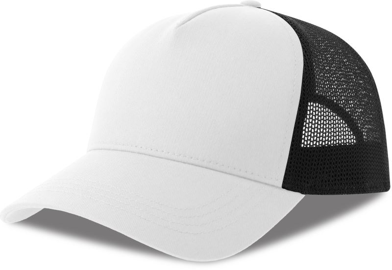 5 panelová Trucker kšiltovka - white/black