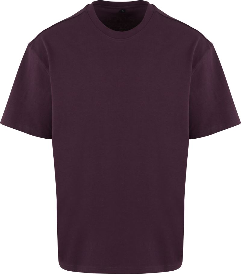 Levně Unisex oversize tričko z těžké bavlny - plum purple