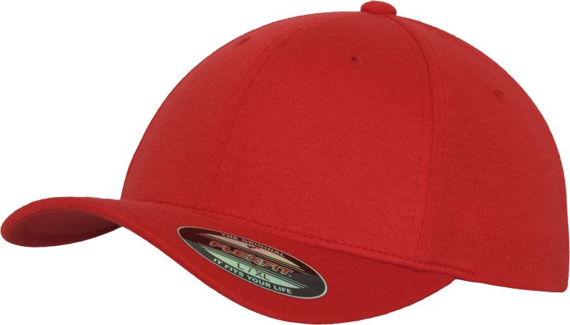 Levně Kšiltovka Flexfit z dvojitého žerzeje - red