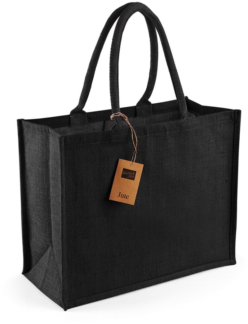Jutová nákupní taška "Classic" - black/black