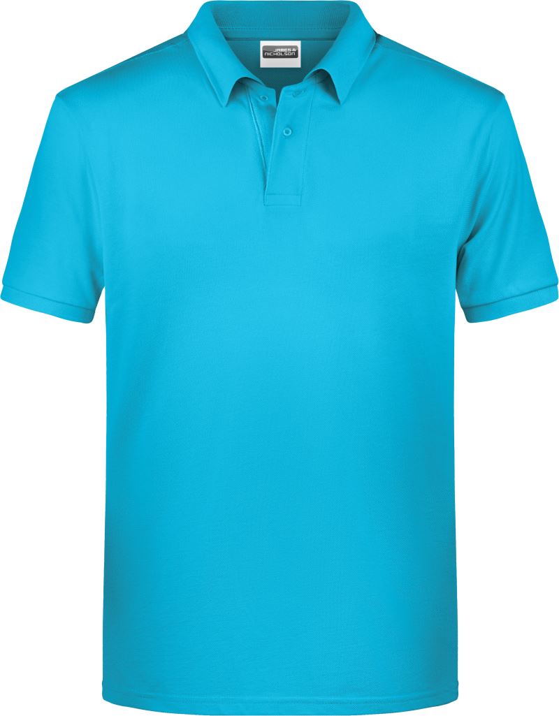 Levně Pánské piqué polo z bio bavlny - turquoise