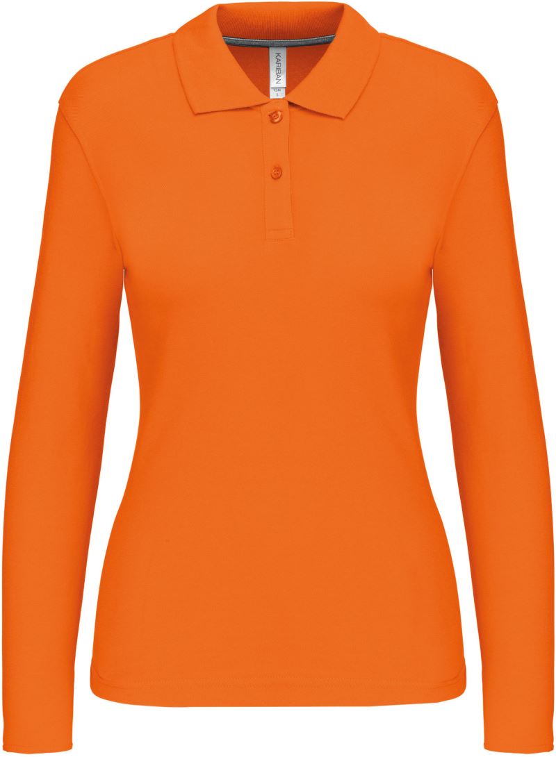 Dámské piqué polo s dlouhým rukávem - orange