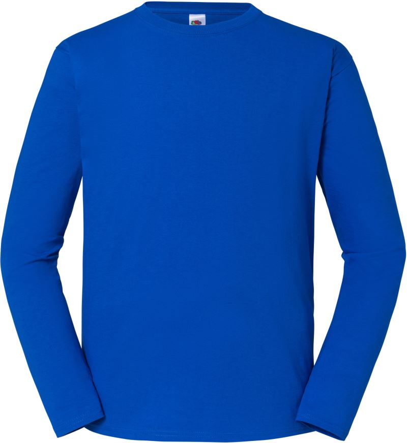 Levně Pánské tričko z těžké bavlny s dl. rukávem - royal blue