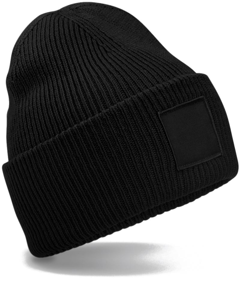 Levně Pletená čepice Patch "Tonal" - black