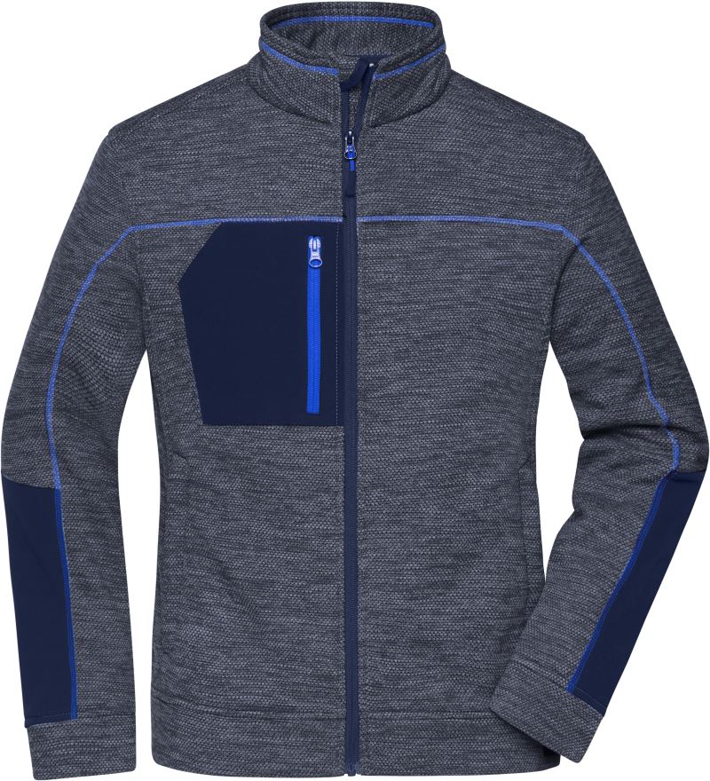 Levně Dámská pletená fleecová bunda - navy melange/navy/royal