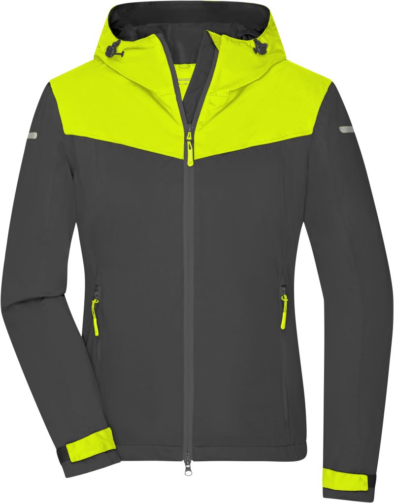 Levně Dámská outdoorová softshellová bunda - carbon/bright yellow/carbon
