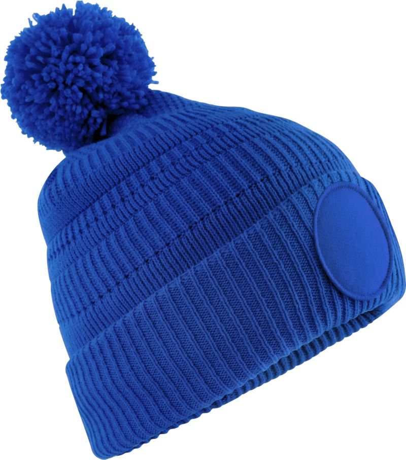 Levně Pletená čepice Patch "Fan" - bright royal