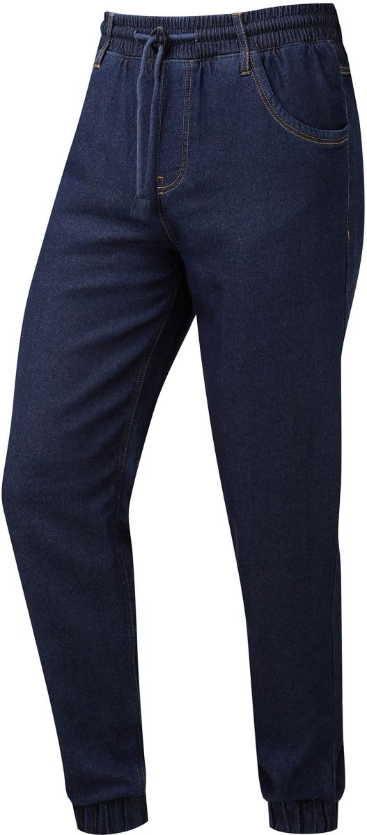 Levně Kuchařské kalhoty v jogger stylu - indigo denim