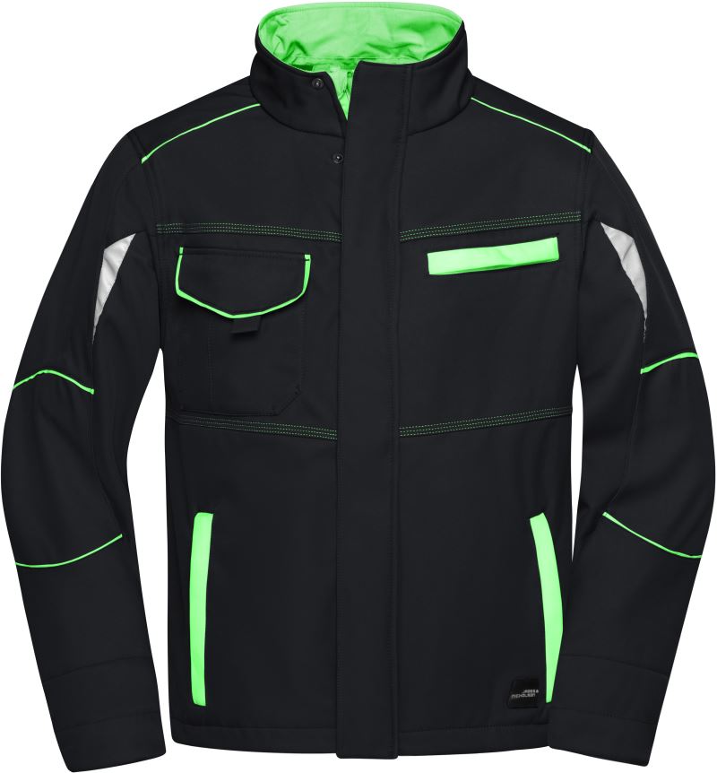 Pracovní letní softshellová bunda - Color - black/lime green