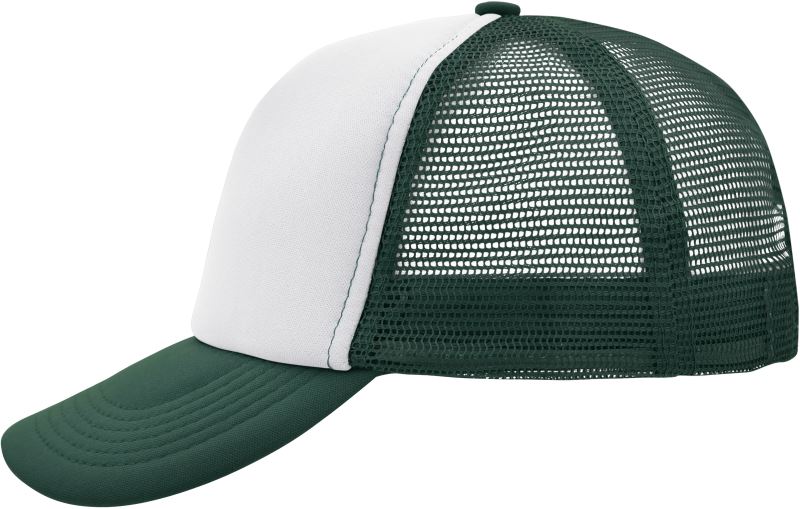 Levně 5 panelová polyesterová síťovaná kšiltovka - white/dark green