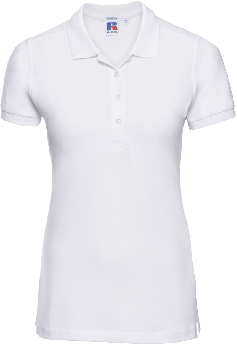 Dámské elastické piqué polo - white