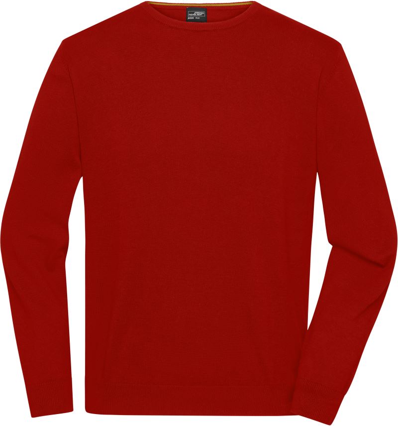 Levně Pánský svetr s kulatým výstřihem - red