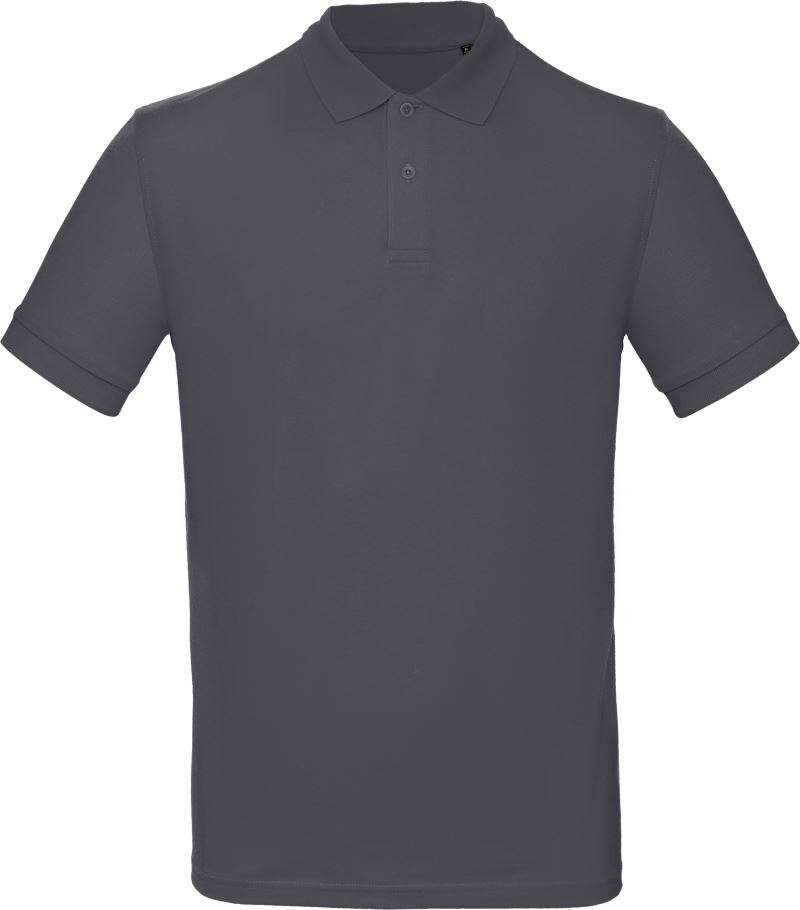 Levně Pánské piqué polo z bio bavlny - dark grey