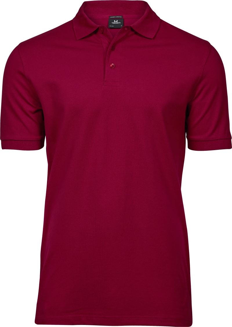 Levně Pánské luxusní strečové piqué polo z těžké bavlny - deep red