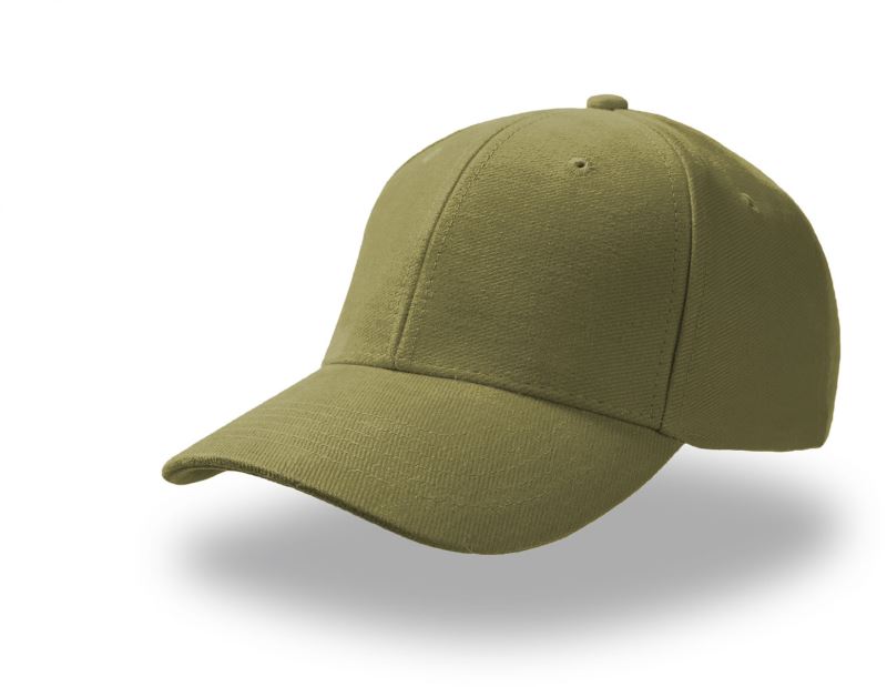 Levně Broušená 6 panelová bavlněná keprová kšiltovka - olive
