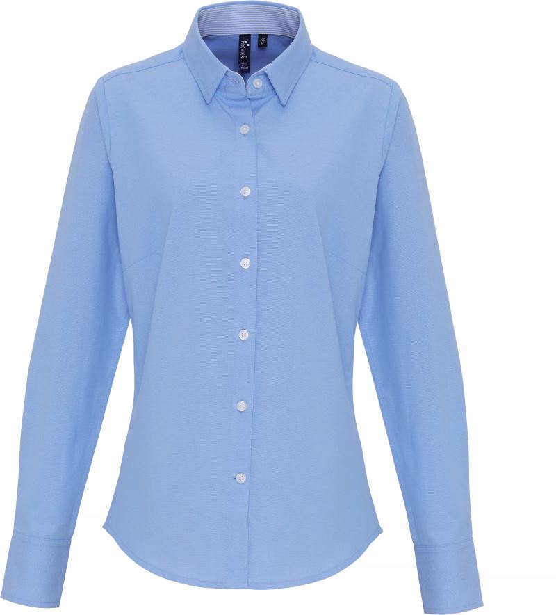 Levně Oxford pruhovaná halenka s dlouhým rukávem - oxford blue