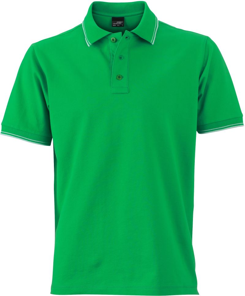 Levně Pánské piqué polo - fern green/white