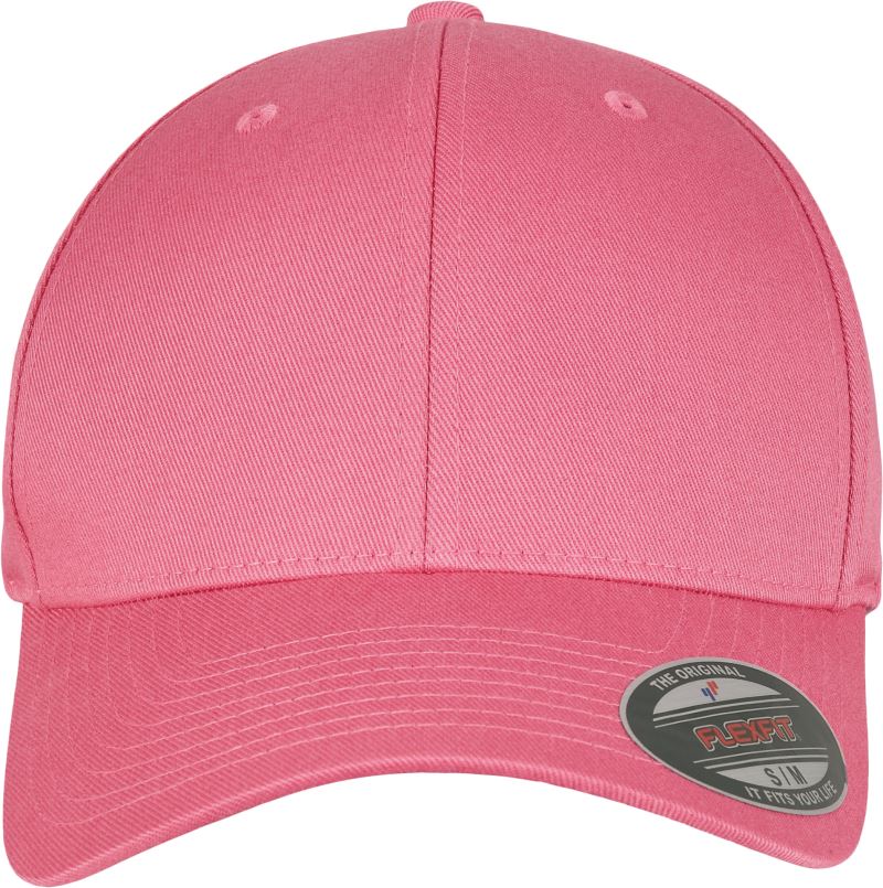 Levně 6 panelová vlněná česaná kšiltovka Flexfit - dark pink
