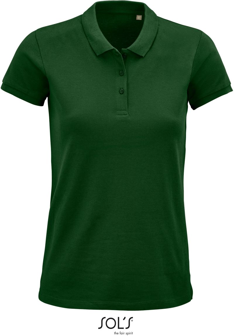 Levně Dámské piqué polo z bio bavlny - bottle green