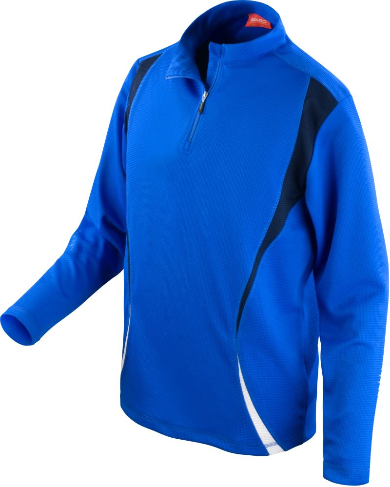 Levně Tréninkový top s "1/4" zip s dlouhým rukávem - royal/navy/white
