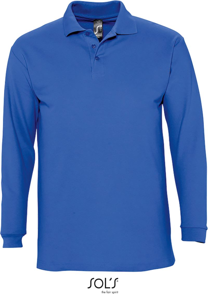 Levně Piqué polo s dlouhým rukávem - royal blue