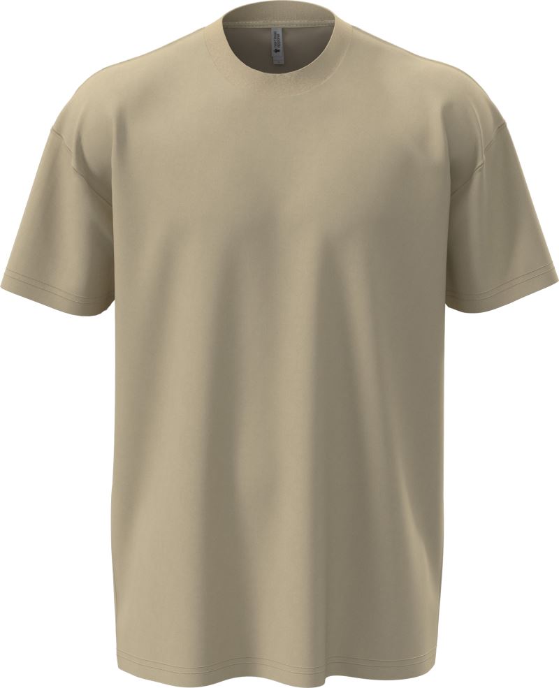 Levně Těžké oversize unisex tričko - tan