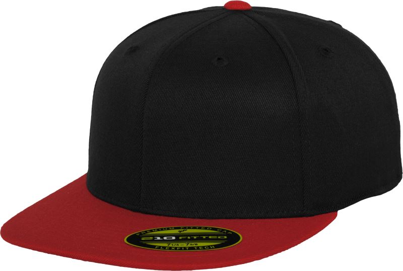 Levně 6 panelová kšiltovka Premium 210 Fitted - black/red