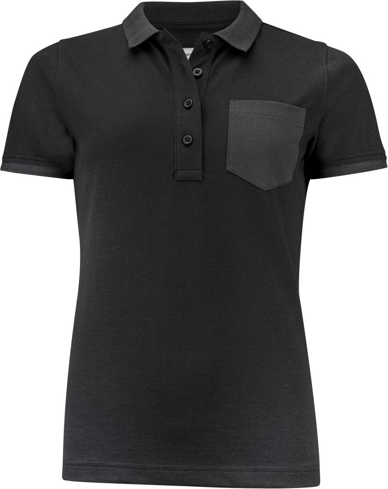 Levně Dámské piqué polo z těžké bavlny "Two-Tone" - black