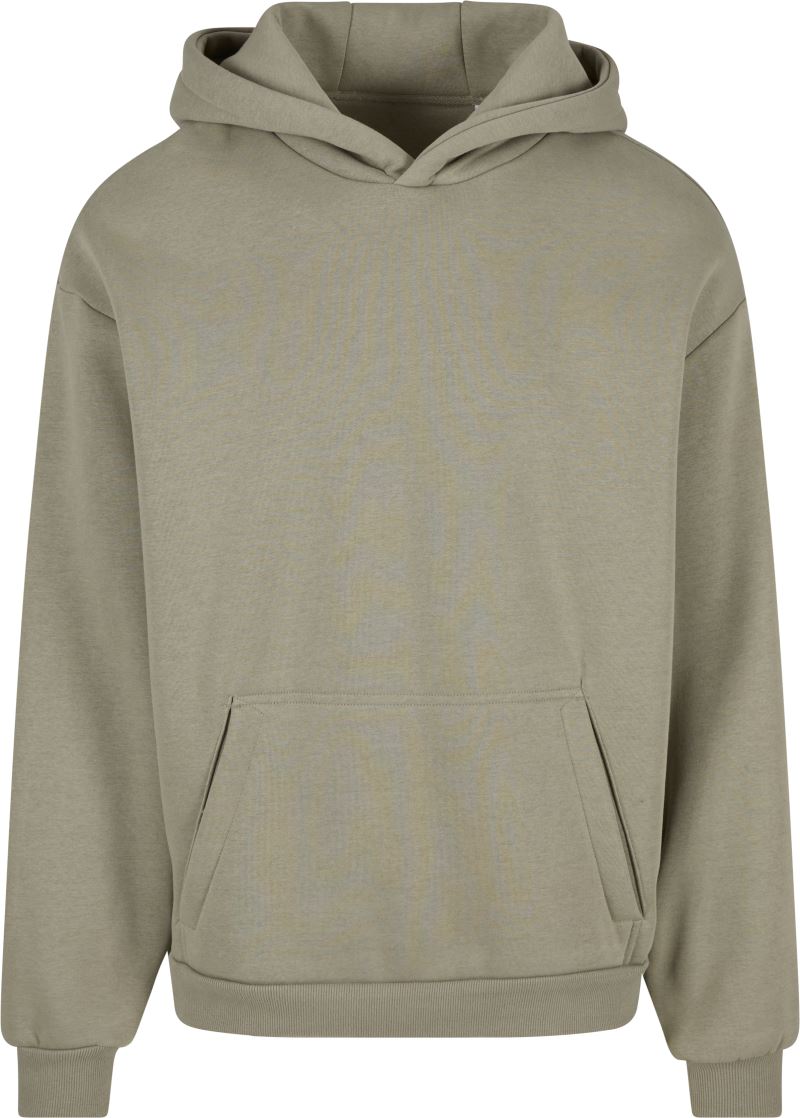 Levně Těžká unisex mikina s kapucí - pale olive