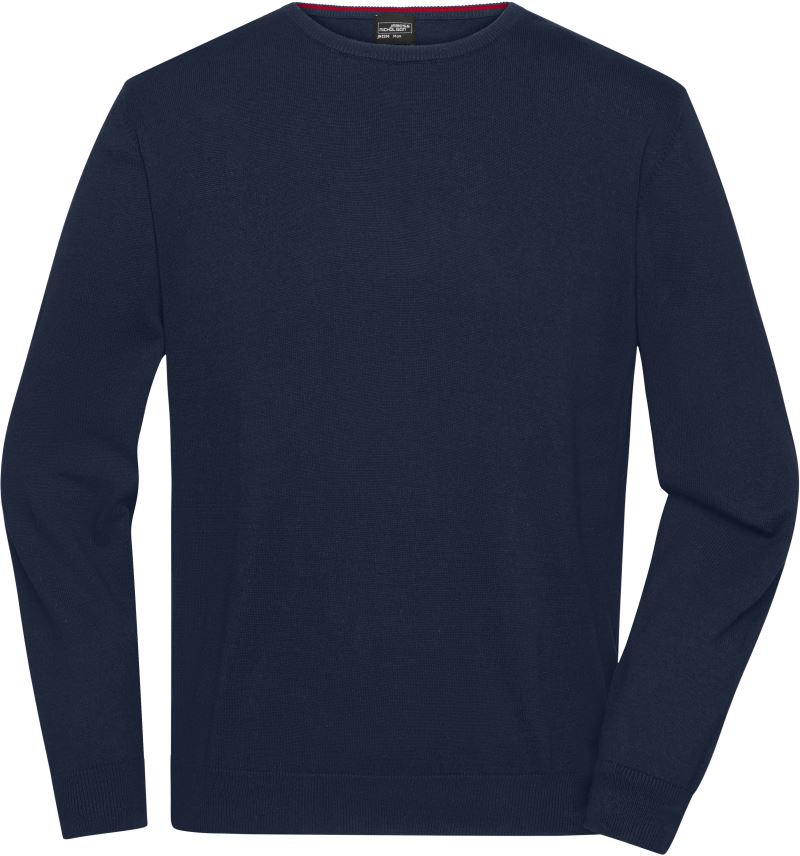 Levně Pánský svetr s kulatým výstřihem - navy