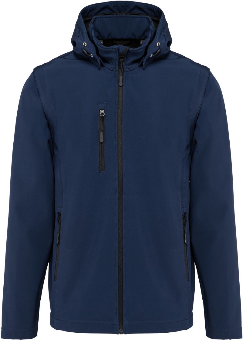 Levně Unisex 3-vrstvá softshellová bunda s kapucí - navy