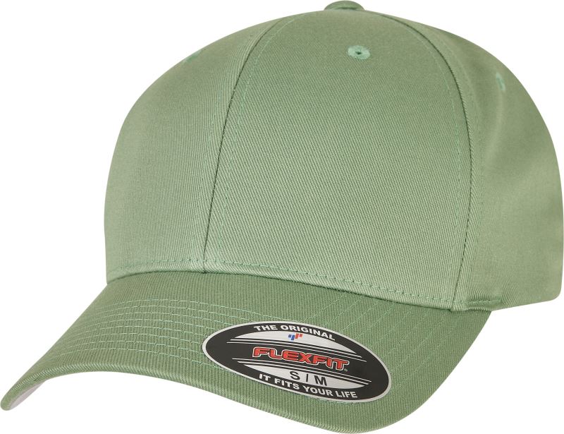 Levně 6 panelová vlněná česaná kšiltovka Flexfit - dark leaf green