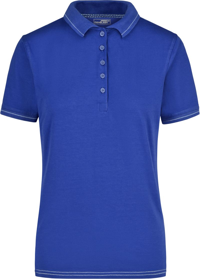 Levně Dámské žerzejové elastické polo - royal/white