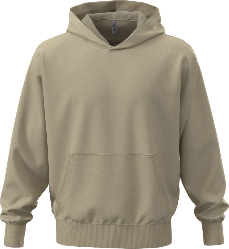 Levně Těžká oversize unisex mikina s kapucí - tan