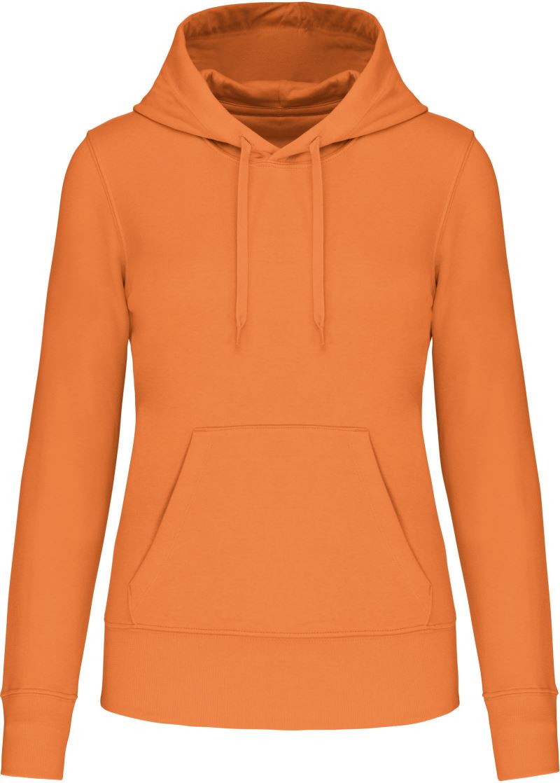 Levně Dámská eco-friendly mikina s kapucí - light orange