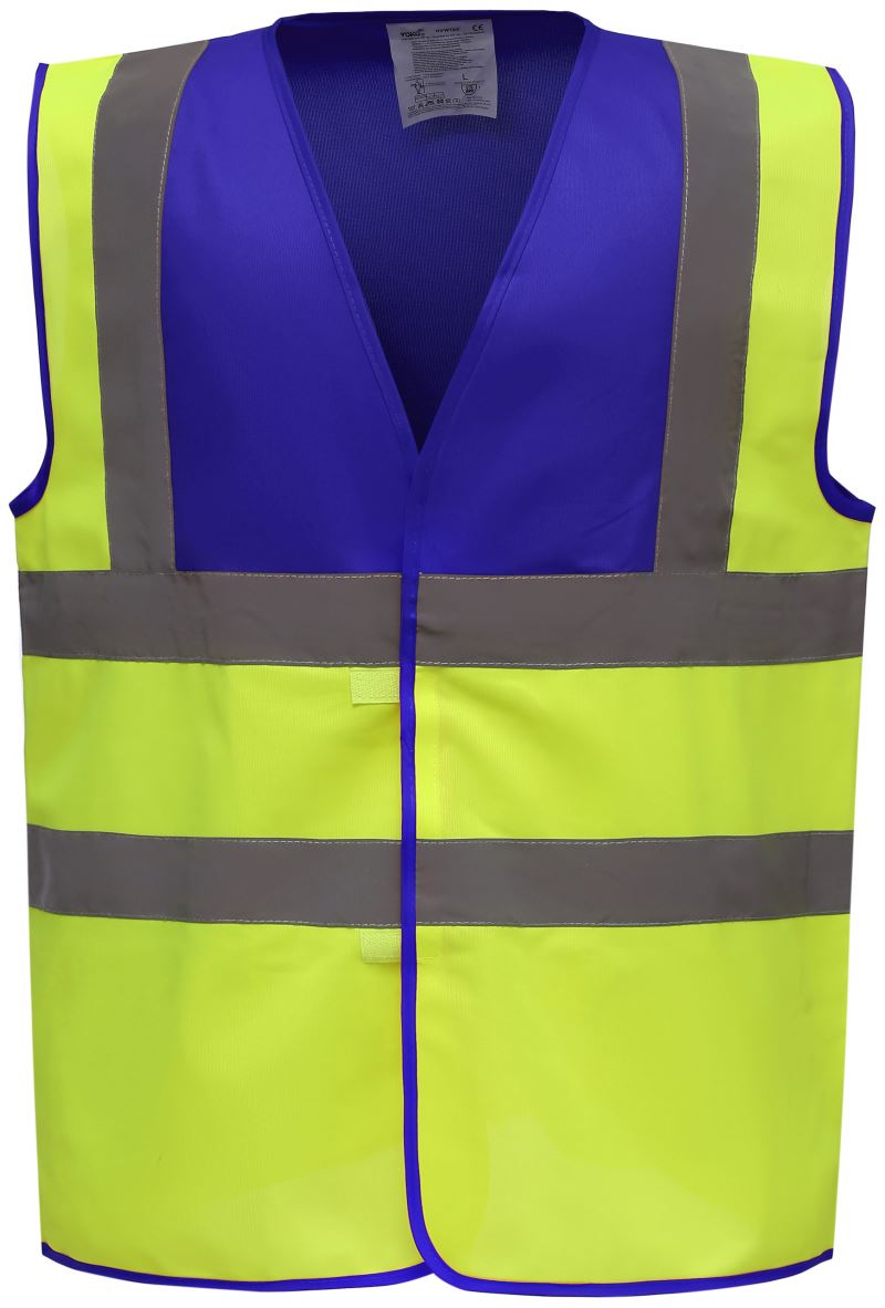 Levně Hi-Vis bezpečnostní vesta - royal blue/hi vis yellow
