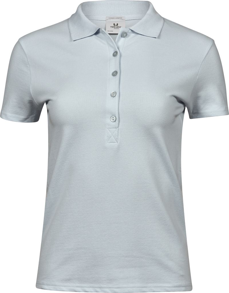 Levně Dámské luxusní strečové piqué polo z těžké bavlny - ice blue