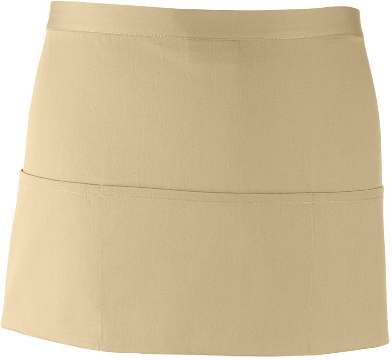 Levně Krátká zástěra do pasu s kapsou "Colours" - khaki
