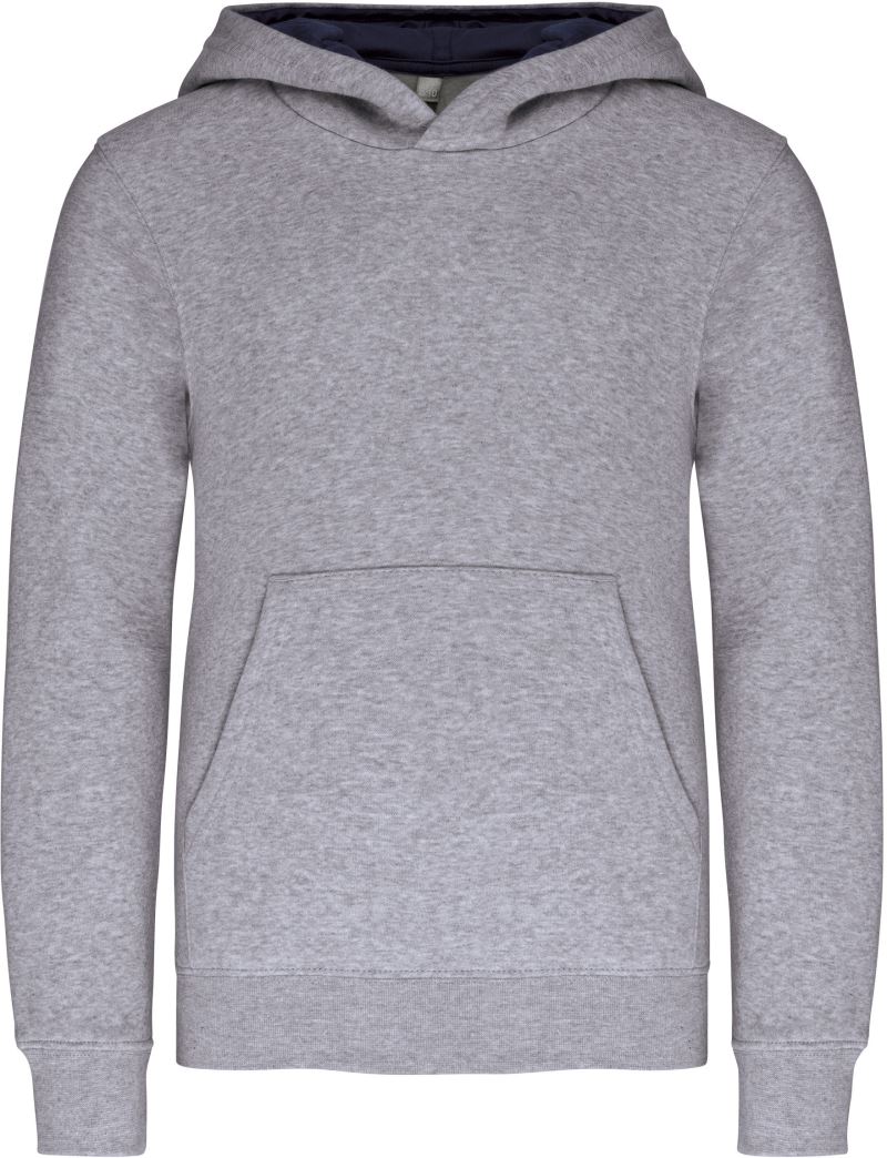 Levně Dětská kontrastní mikina s kapucí - oxford grey/navy