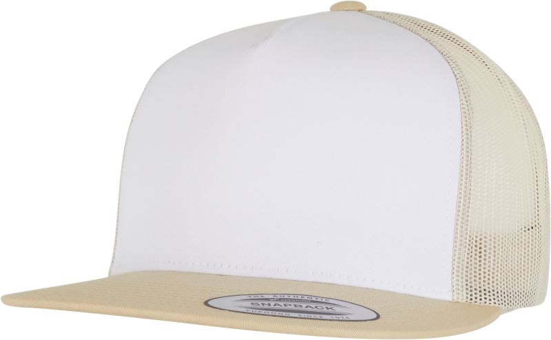 Levně 5 panelová Trucker kšiltovka - gold/white/beige