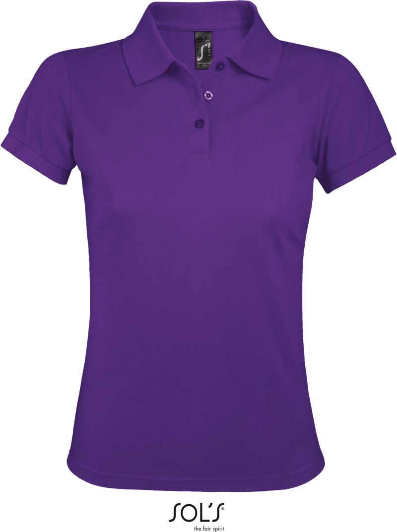 Levně Dámské piqué polo z těžké bavlny - dark purple