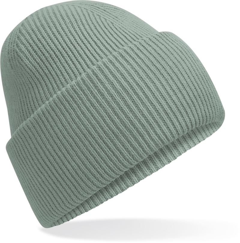 Levně Pletená čepice s manžetou "Recycled" - dusty green