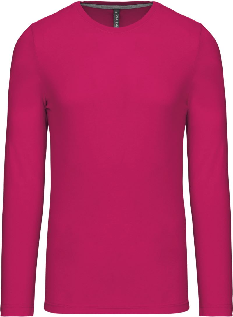 Levně Pánské tričko s dlouhým rukávem - fuchsia